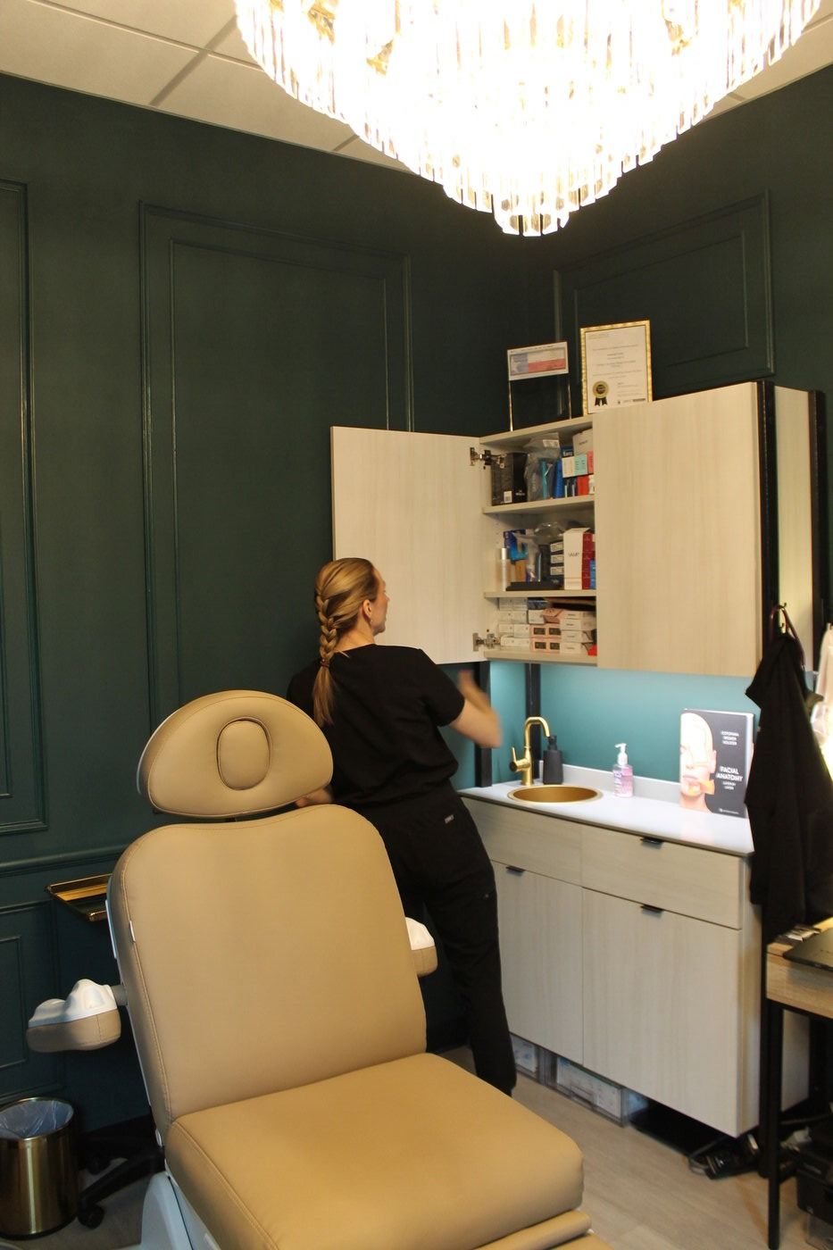Amanda Curtis preparing a treatment room